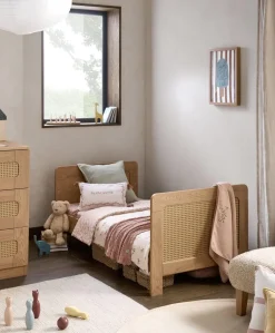 Esna Cotbed & Premium Pocket Spring Cotbed Mattress Bundle - Rattan