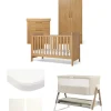 Esna Nursery Bundle with Lua Bedside Crib (6 Piece) – Rattan