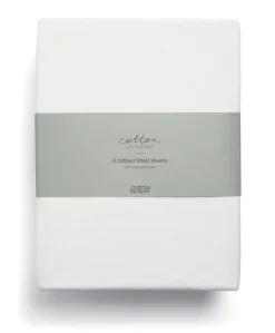 Essential Airflow Fibre Cotbed Mattress & Fitted Sheets (2 Pack) - White