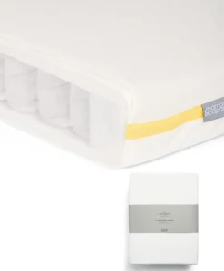 Essential Airflow Pocket Spring Cotbed Mattress & Fitted Sheets (2 Pack) - White
