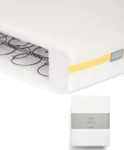 Essential Airflow Spring Cotbed Mattress & Fitted Sheets (2 Pack) - White