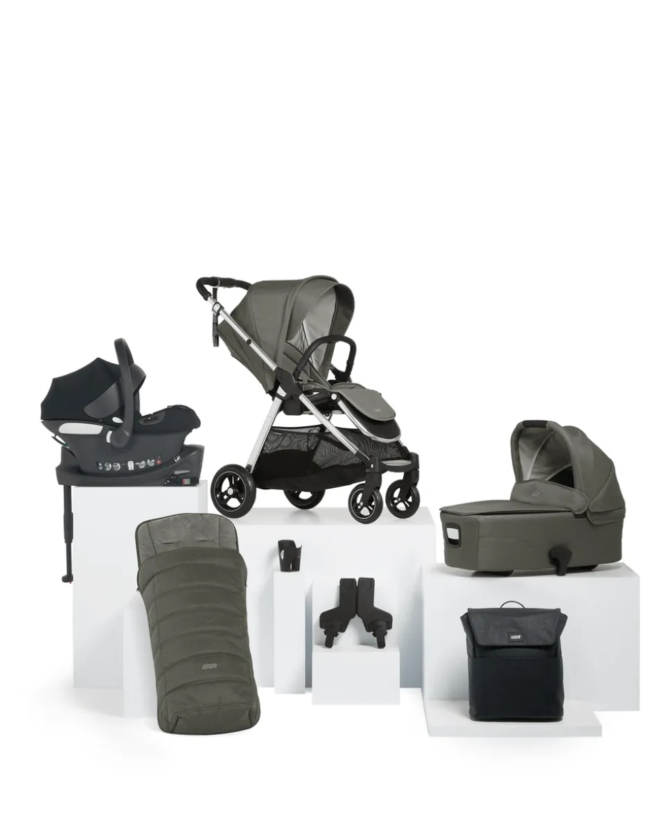 Flip XT³ Pushchair Bundle with Cybex Aton B2 Car Seat (7 Pieces) - Harbour Grey