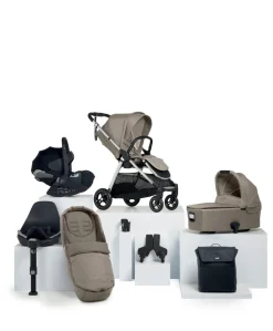 Flip XT³ Pushchair Bundle with Cybex Cloud T i-Size Baby Car Seat (8 Pieces) - Fawn