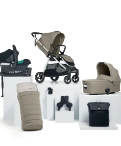 Flip XT³ Pushchair Complete Bundle with Cybex Aton B2 i-Size Car Seat & Base (7 Pieces) – Sage Grey