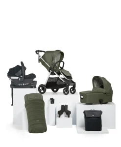 Flip XT³ Pushchair Complete Bundle with Cybex Aton B2 i-Size Car Seat & Base (7 Pieces) - Juniper