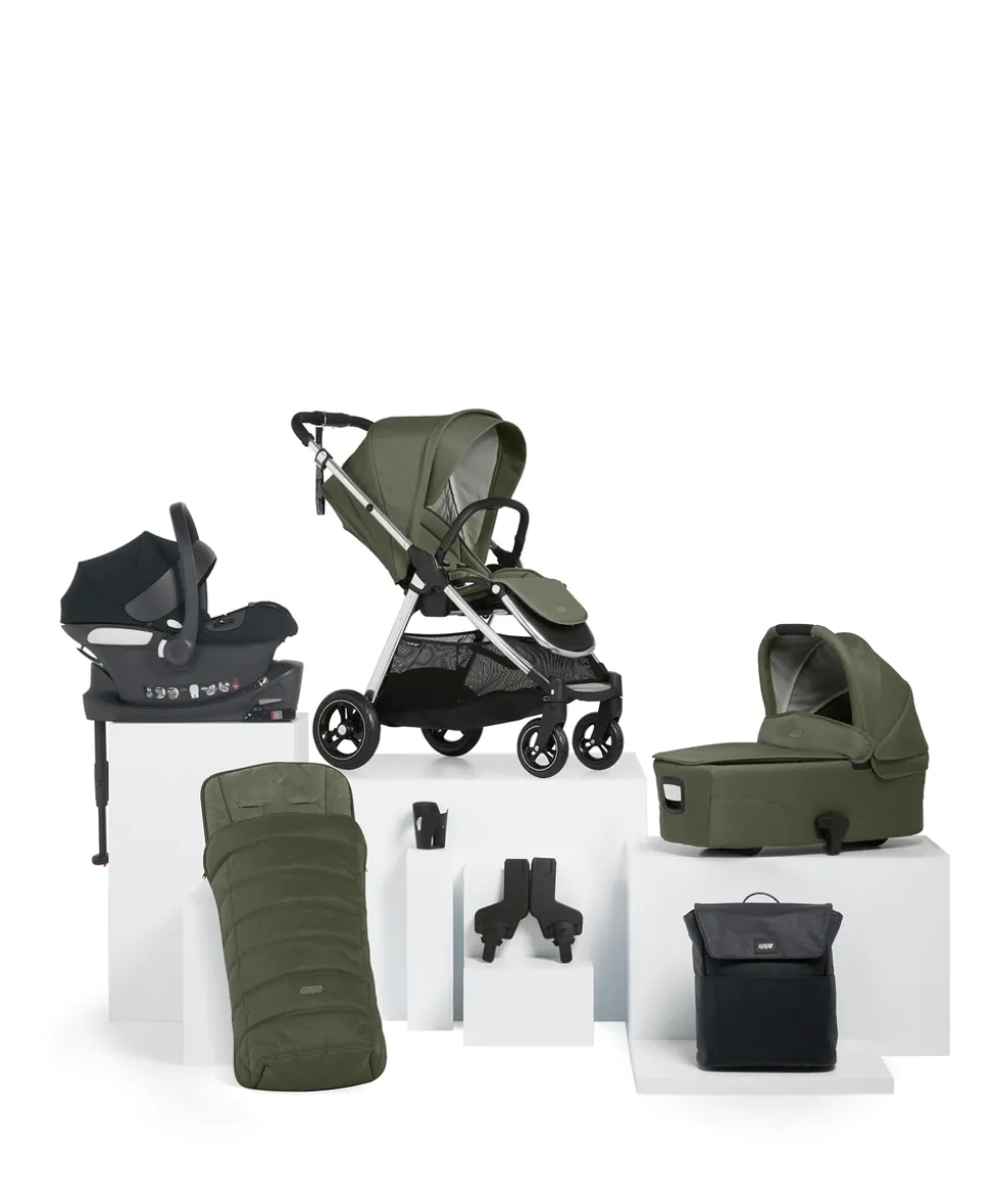 Flip XT³ Pushchair Complete Bundle with Cybex Aton B2 i-Size Car Seat & Base (7 Pieces) - Juniper