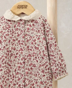 Floral Sleepsuit with Broderie Collar