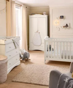Flyn 3 Piece Cotbed Range with Dresser Changer & Wardrobe - White