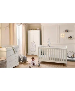 Flyn 3 Piece Cotbed Range with Dresser Changer & Wardrobe - White