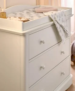 Flyn 2 Piece Cotbed Set with Dresser Changer - White