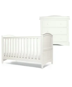 Flyn 2 Piece Cotbed Set with Dresser Changer - White