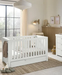 Franklin Cotbed & Premium Pocket Spring Mattress Bundle - White Wash