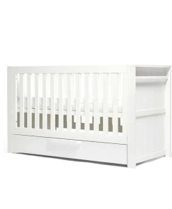 Franklin Nursery Bundle with Lua Bedside Crib (6 Piece) – White Wash