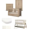 Franklin Nursery Bundle with Lua Bedside Crib (6 Piece) – Natural Oak