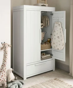 Franklin Nursery Wardrobe - White Wash
