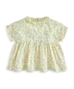 Frill Collar Blouse & Bloomer Set (2 Pieces) - Climbing Buds Print