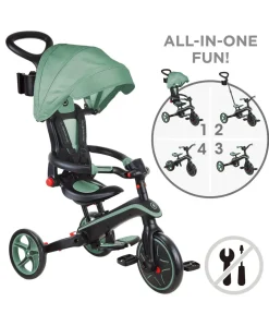 Globber Explorer Foldable 4-in-1 Trike - Olive