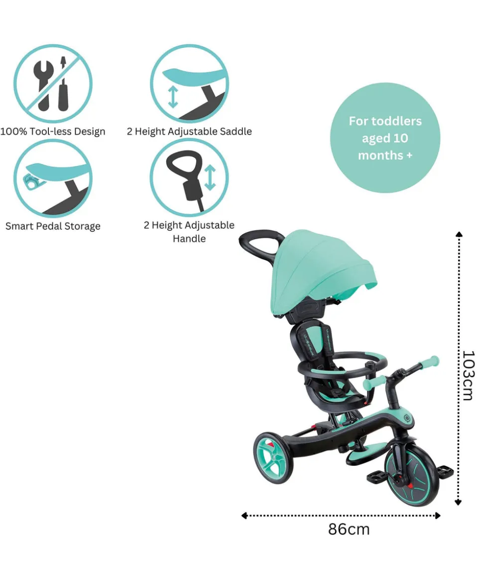 Globber Explorer Trike 4 in 1 - Mint