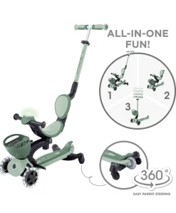 Globber Go Up Baby 360 Lights Scooter – Sage