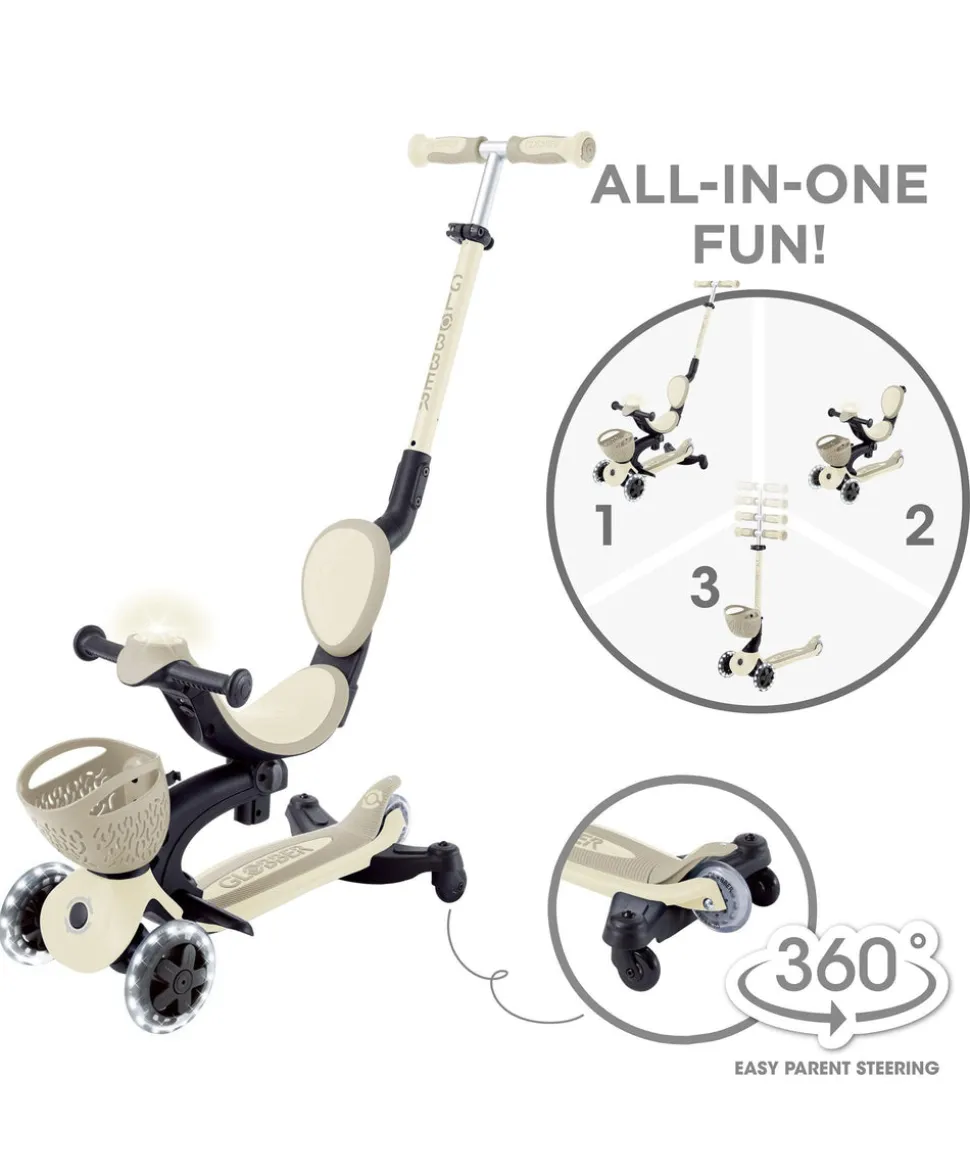 Globber Go Up Baby 360 Lights Scooter – Taupe