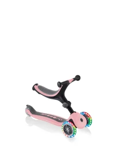 Globber Go Up Foldable Lights Scooter - Pastel Pink