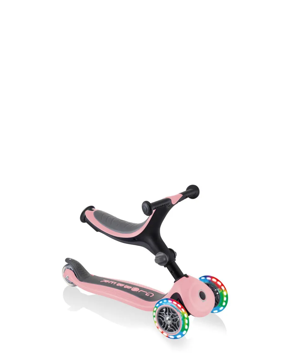Globber Go Up Foldable Lights Scooter - Pastel Pink
