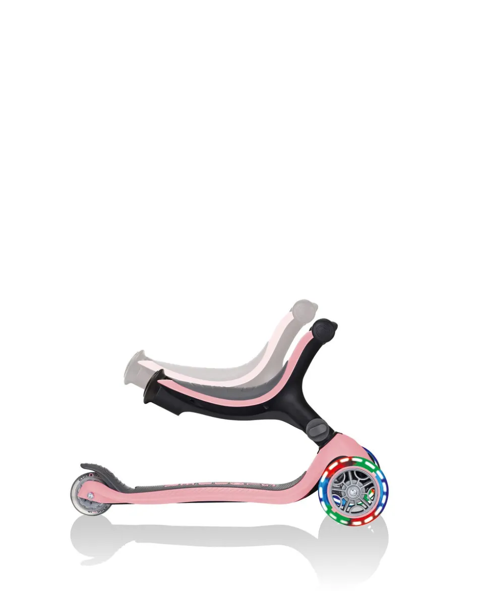 Globber Go Up Foldable Lights Scooter - Pastel Pink