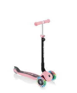 Globber Go Up Foldable Lights Scooter - Pastel Pink