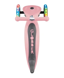 Globber Go Up Foldable Lights Scooter - Pastel Pink