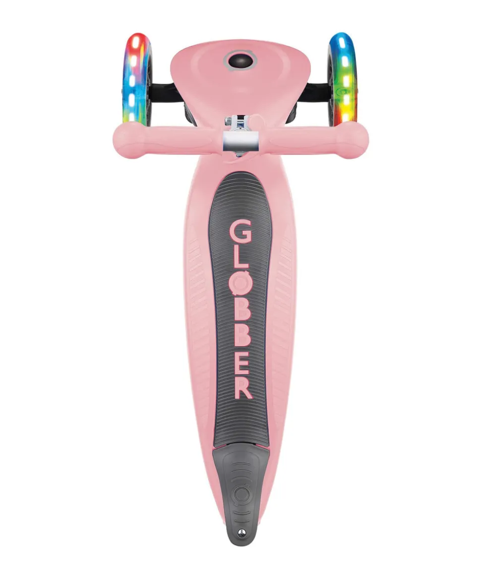 Globber Go Up Foldable Lights Scooter - Pastel Pink