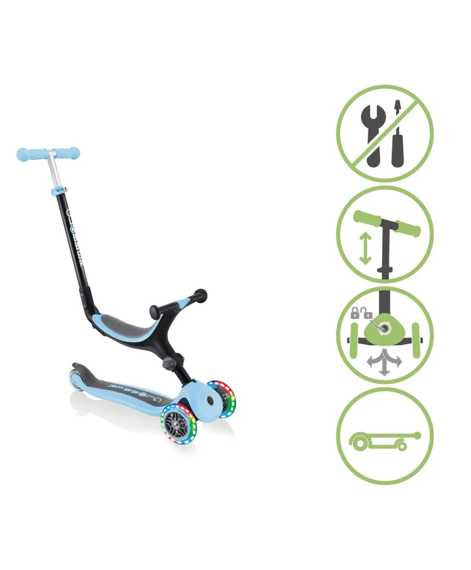 Globber Go Up Foldable Lights - Pastel Blue