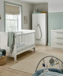 Hampden 3 Piece Cotbed Range with Dresser Changer & Wardrobe - White