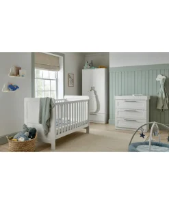 Hampden 3 Piece Cotbed Range with Dresser Changer & Wardrobe - White