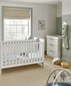 Hampden 2 Piece Cotbed Set with Dresser Changer - White