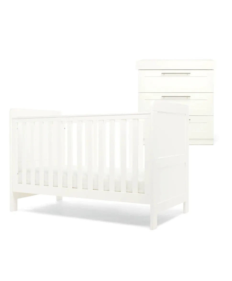 Hampden 2 Piece Cotbed Set with Dresser Changer - White