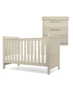 Hampden 2 Piece Cotbed Set with Dresser Changer - Pebble Grey