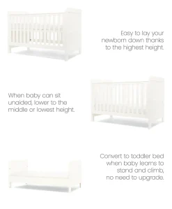 Hampden Cotbed & Luxury Hybrid Twin Cotbed Mattress Bundle - White
