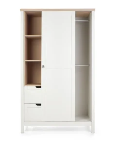 Harwell 3 Piece Convertible Cot Range with Dresser Changer & Wardrobe - White/Natural