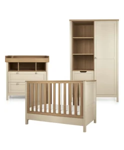 Harwell 3 Piece Convertible Cot Range with Dresser Changer & Wardrobe - Cashmere