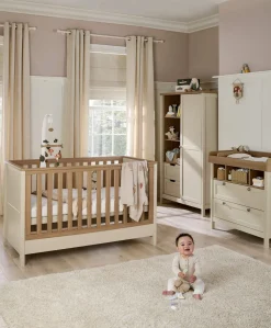 Harwell 3 Piece Cotbed Range with Dresser Changer & Wardrobe - Cashmere
