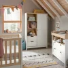 Harwell 3 Piece Cotbed Range with Dresser Changer & Wardrobe - White