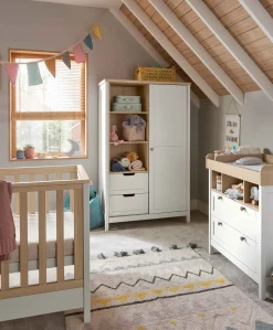 Harwell 3 Piece Cotbed Range with Dresser Changer & Wardrobe - White