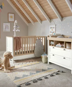 Harwell 2 Piece Cotbed Set with Dresser Changer - White