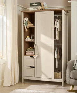 Harwell 2 Piece Cotbed Set with Wardrobe - Cashmere