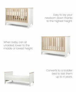 Harwell Convertible Cot - White/Natural