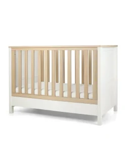 Harwell Convertible Cot Bundle with Premium Pocket Spring Cot Mattress - White/Natural