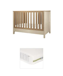 Harwell Convertible Cot Bundle with Premium Pocket Spring Cot Mattress - Cashmere