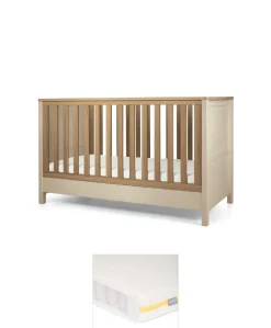 Harwell Cotbed & Essential Airflow Pocket Spring Mattress Bundle - Cashmere