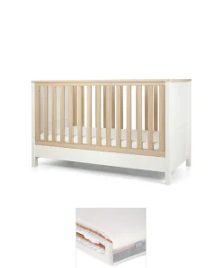 Harwell Cotbed & Luxury Hybrid Twin Mattress Bundle - White