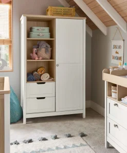 Harwell Cotbed & Wardrobe Furniture Set - White